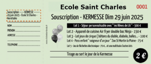 ticket de tombola pour ecole en juin 2025