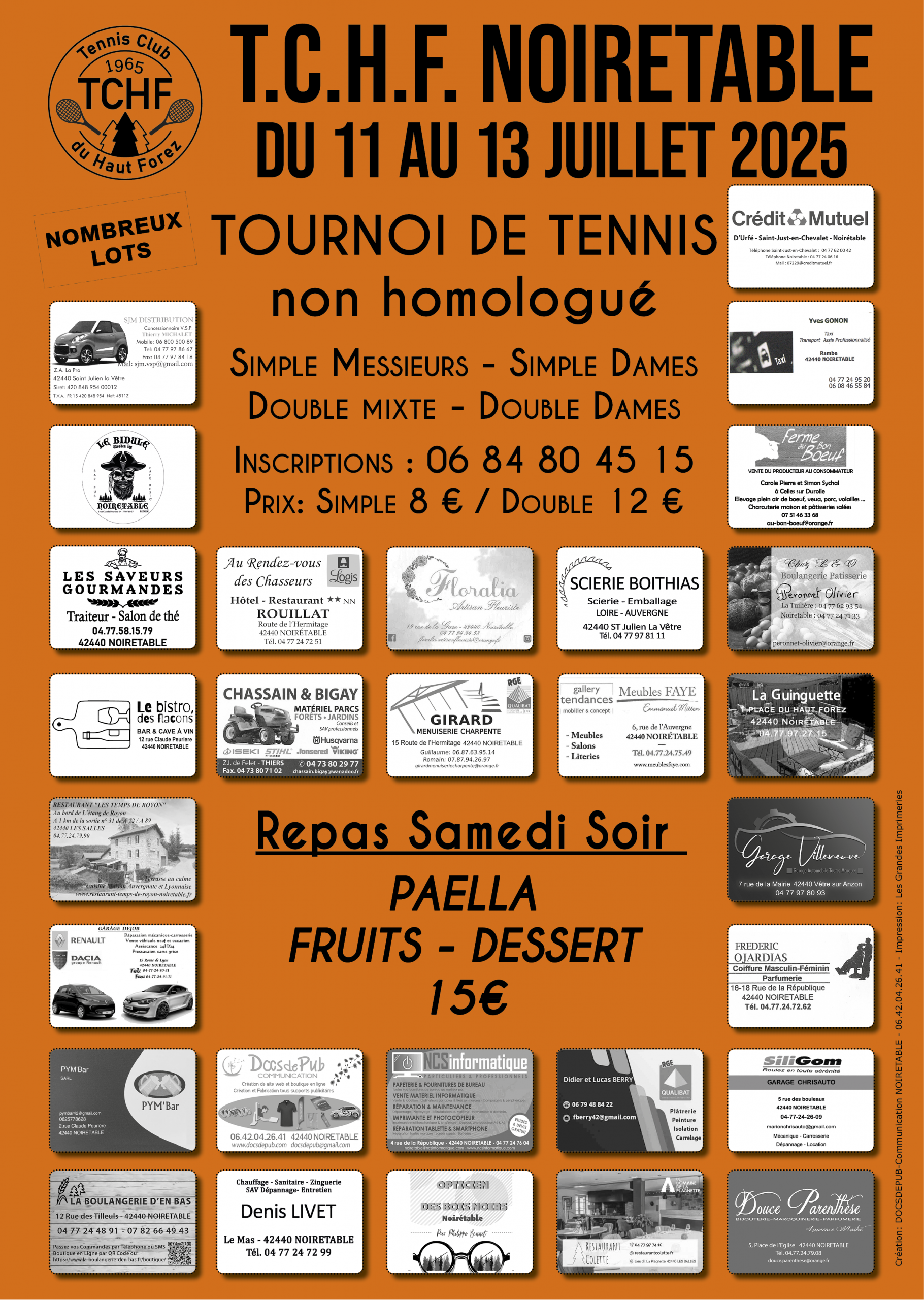 affiche TOURNOI club sportif